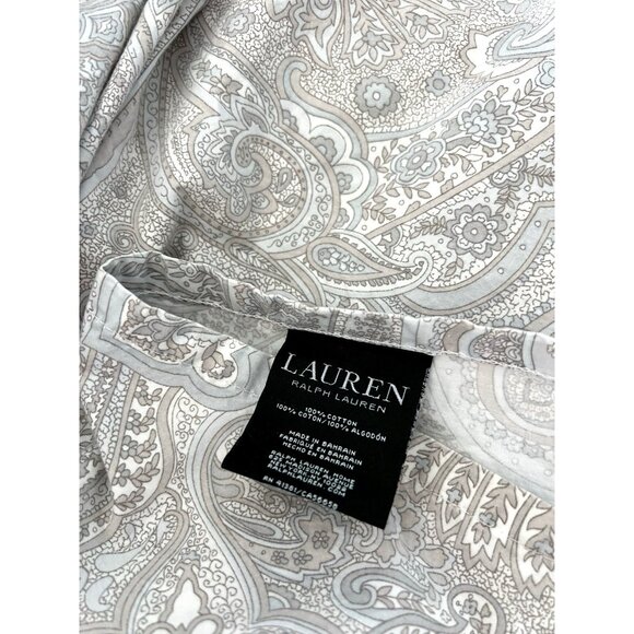 RALPH LAUREN Queen Flat Sheet Coral Beach 100% Cotton Paisley Taupe PRISTINE - Picture 8 of 16